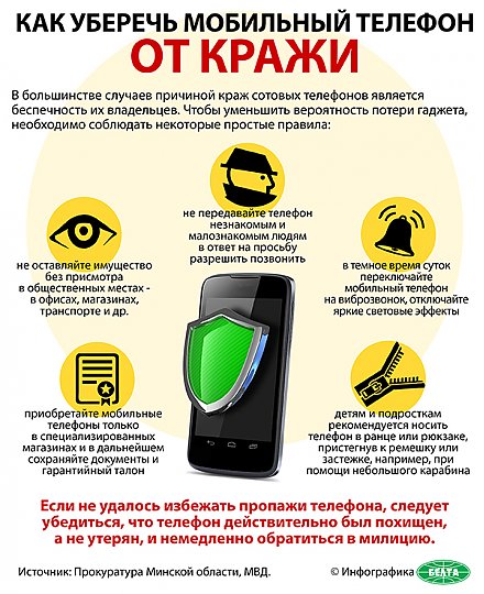 Как уберечь от кражи мобильный телефон (инфографика)