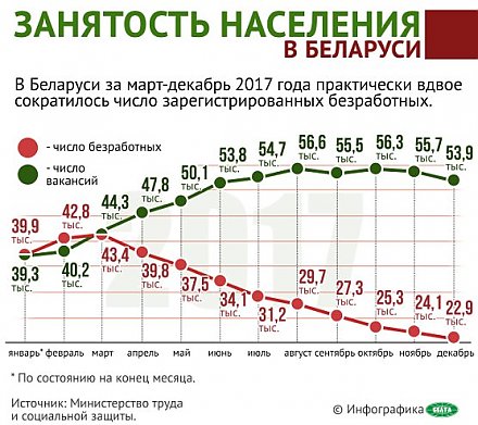 Инфографика: Занятость населения в Беларуси