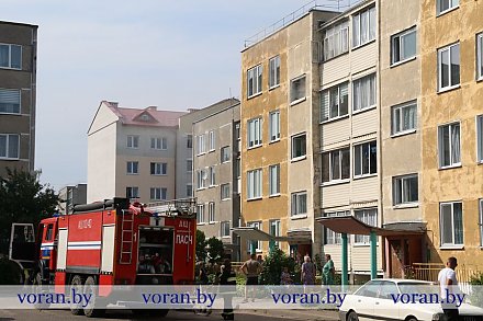 Возгорание в многоэтажке в Вороново