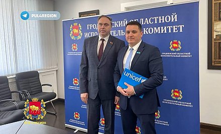 Председатель Гродненского облисполкома Владимир Караник встретился с Представителем Детского Фонда ООН в Республике Беларусь Рустамом Хайдаровым