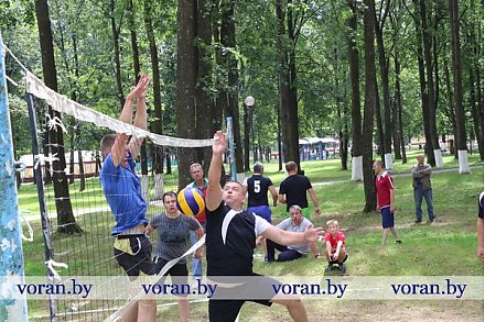 Вороновские спасатели и сотрудники отдела Департамента охраны сыграли в волейбол (Фото)