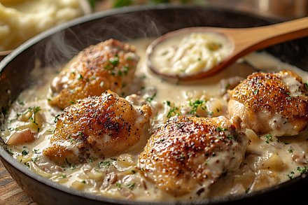 Нежная томленная в сметане курица по-кабардински: рецепт блюда гедлибже