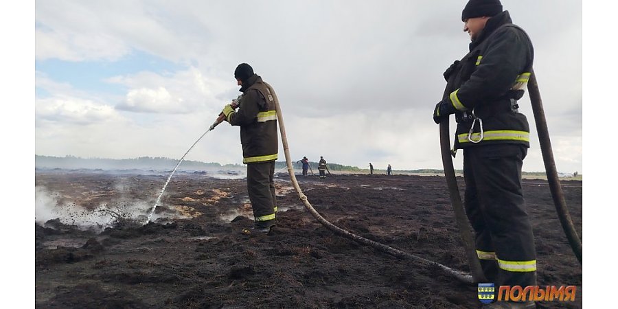 В Кореличском районе спасатели второй день тушат торфяники