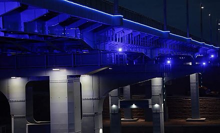 Фотофакт: На новом мосту в Гродно включили подсветку. Ночные снимки с высоты