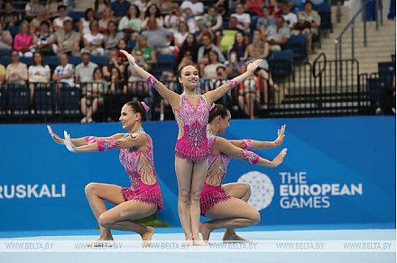 Акробатки Вероника Набокина, Юлия Ивончик и Карина Сандович завоевали первое золото белорусов на II Европейских играх