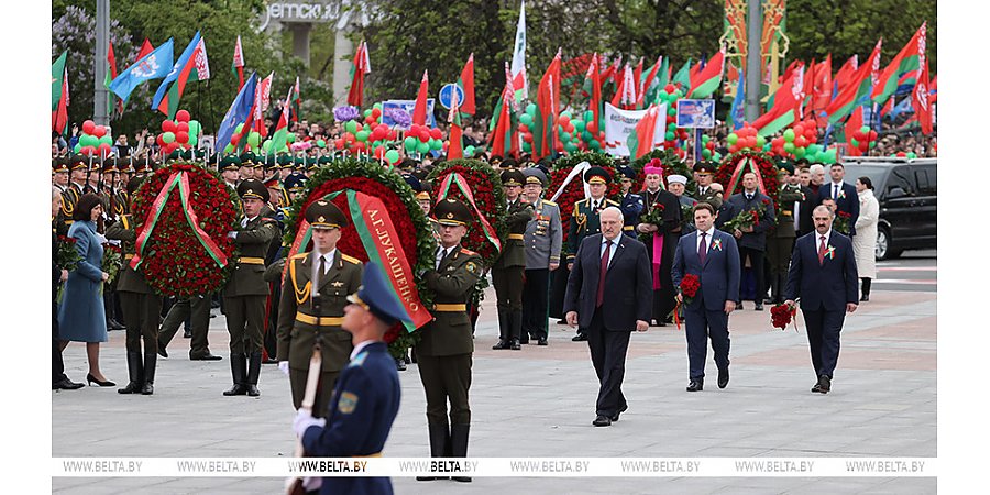 Выступление Президента Беларуси на церемонии возложения венков и цветов к монументу Победы