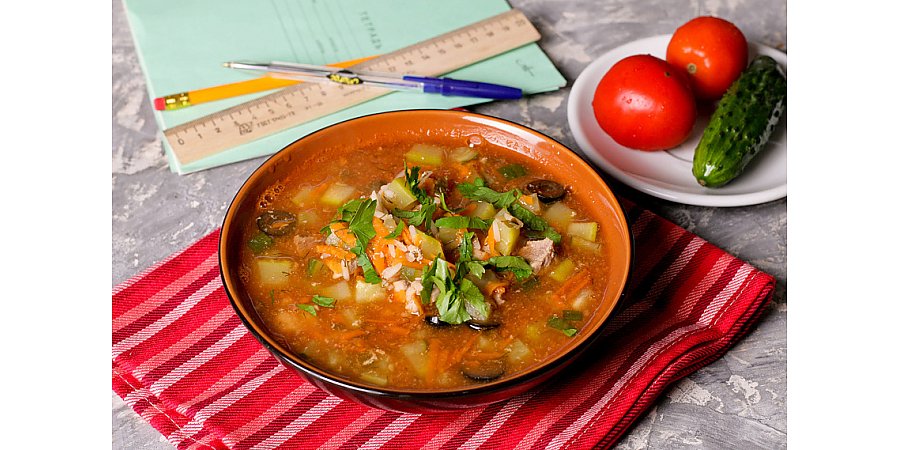 Аппетитное блюдо на обед: рецепт рассольника с мясом, перловкой и солеными огурчиками