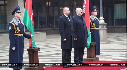 Встреча Александра Лукашенко и Ильхама Алиева проходит во Дворце Независимости