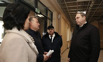 ФОТОФАКТ: Владимир Караник ознакомился с ходом строительства онкоцентра Гродненской области
