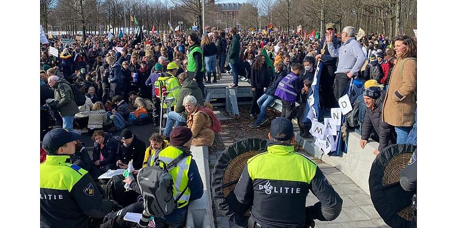 Тысячи фермеров протестуют в Гааге, есть задержанные