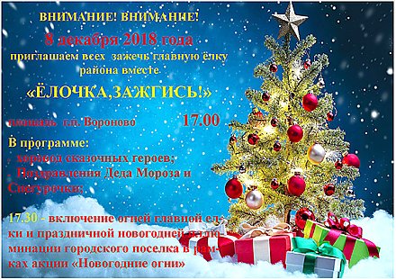 Приглашаем всех зажечь главную елку района вместе!