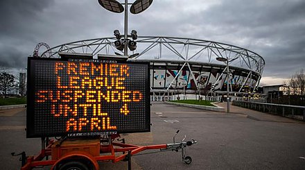 Европейские футбольные чемпионаты остановлены из-за коронавируса