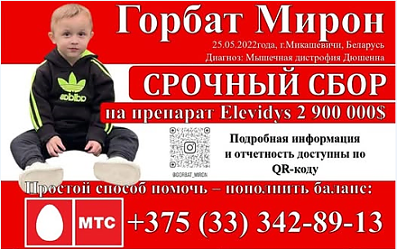 Идёт сбор средств на лечение Мирона Горбата