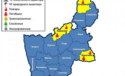 Горели жилые дома в Вороновском и Кореличском районах. На территории области произошли три  пожара