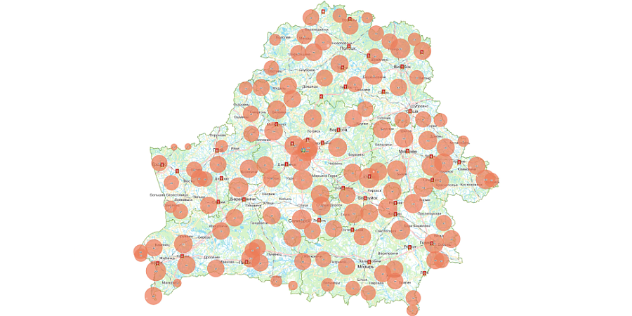 В слое памятников героям и жертвам ВОВ на публичной кадастровой карте Беларуси свыше 9 тыс. объектов