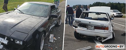 По дороге на фестиваль в Логойск в ДТП попали два редких автомобиля из Гродно