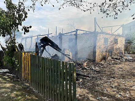 В Вороновском  районе горела хозяйственная постройка